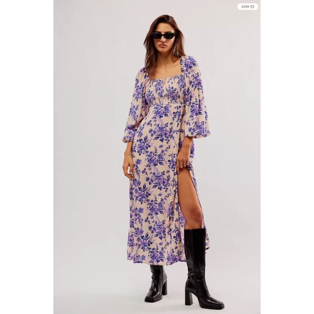 Urban Outfitters Blue Floral Midi Dress